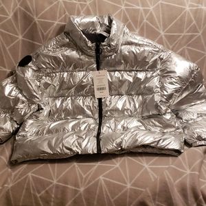 Silver Puffer Jacket NWT